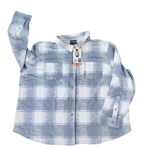 32 Degree Heat women's XXL gray and white plaid collared shirt New with tag